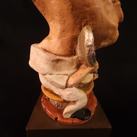 Vintage Rare President Richard Nixon Fine Art Handmade Chalkware Sculpture 1969 - Picture 14 of 16